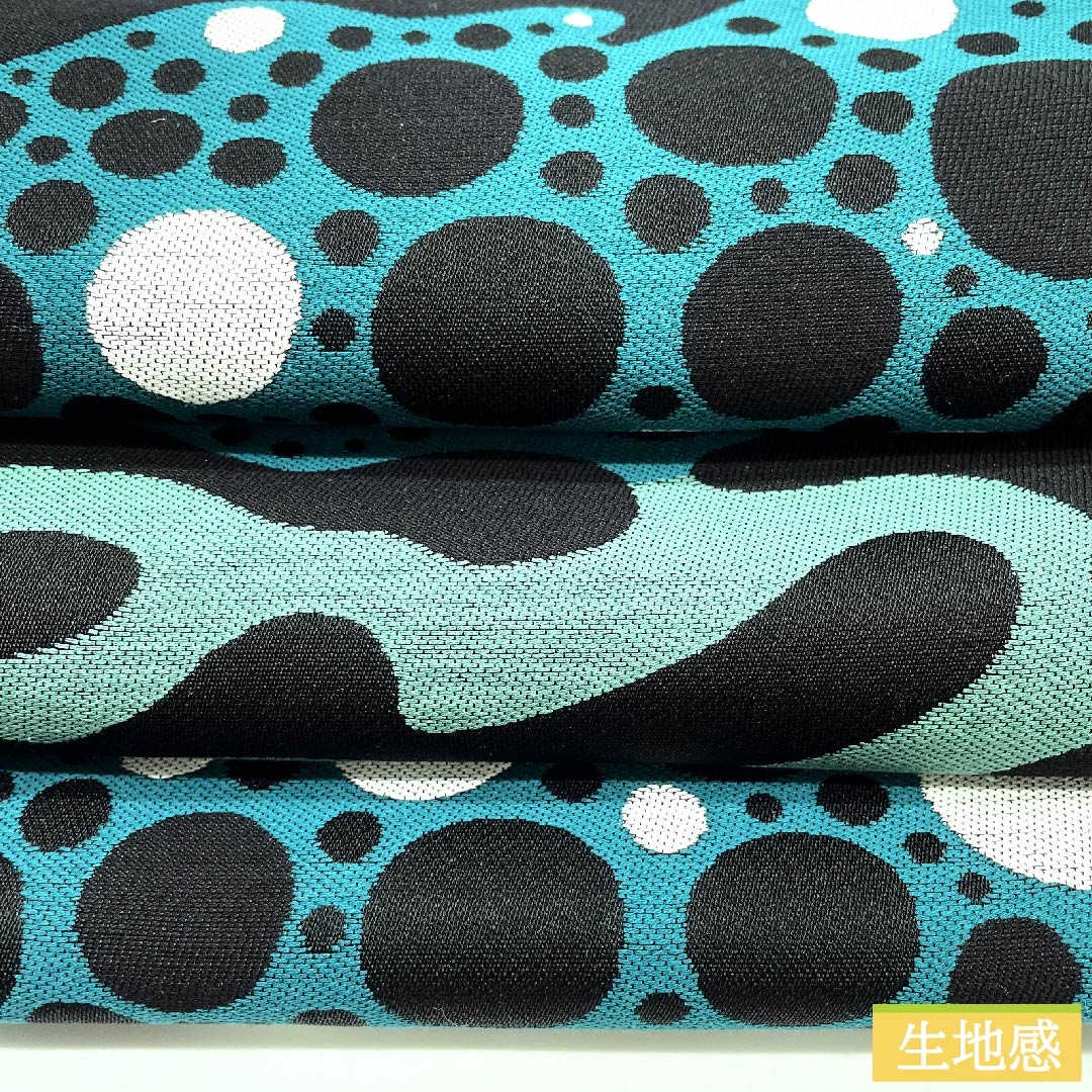 半幅帯 高麗納戸色(こうらいなんどいろ) 動物柄 かえる おたまじゃくし リバーシブル 長尺 帯丈445cm 正絹 緑系 NEWランク 1125000711919