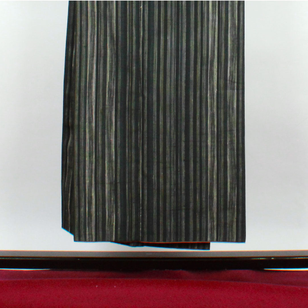 紬 身丈150cm 裄丈65cm 縞 十日町紬 正絹 Aランク 袷 グラデ 1116001833199