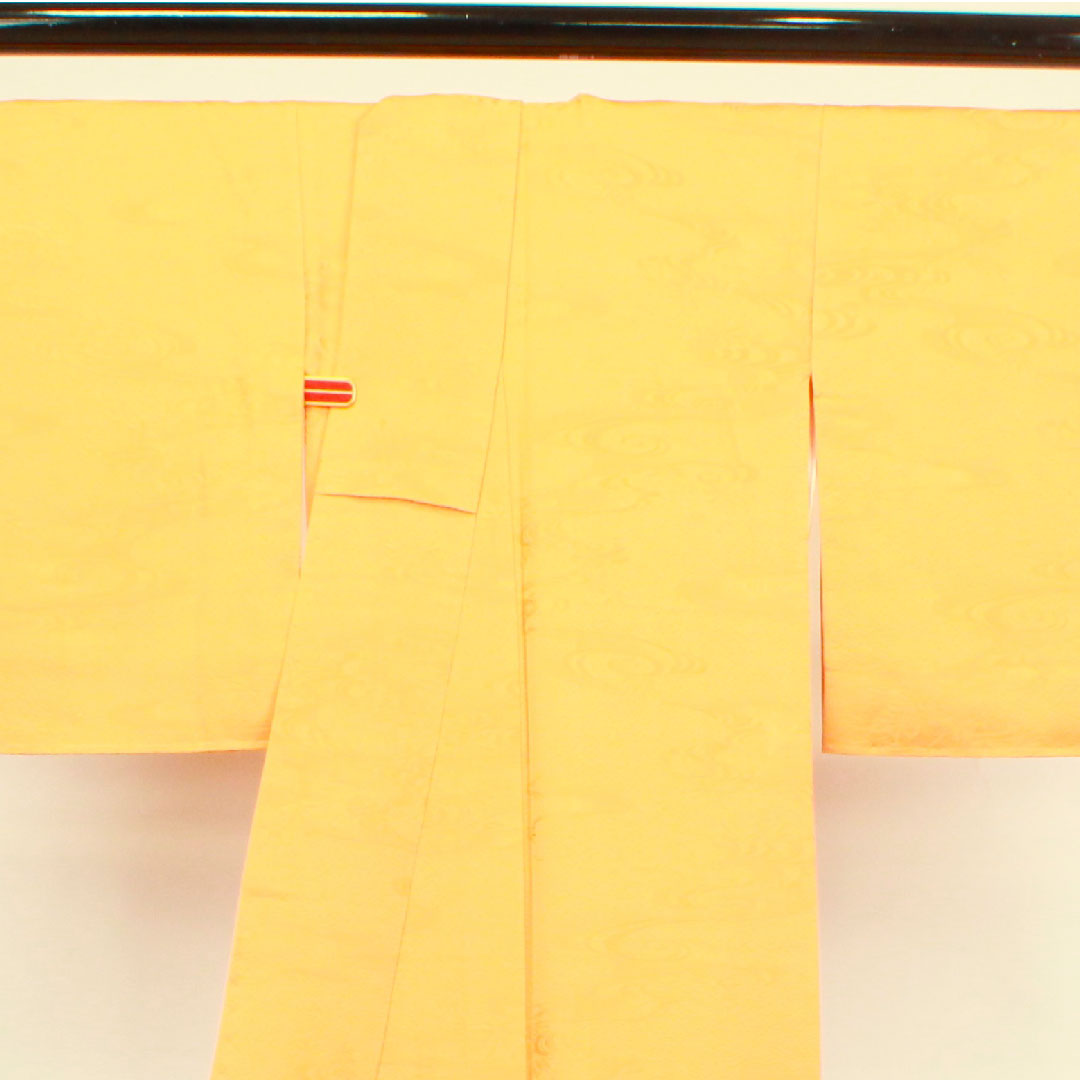 Plain color, pure silk, red shishi color, flowing water, different hawk feathers, length 161.5cm, sleeve length 64.5cm, lined, A rank, vermilion, 1114000823416