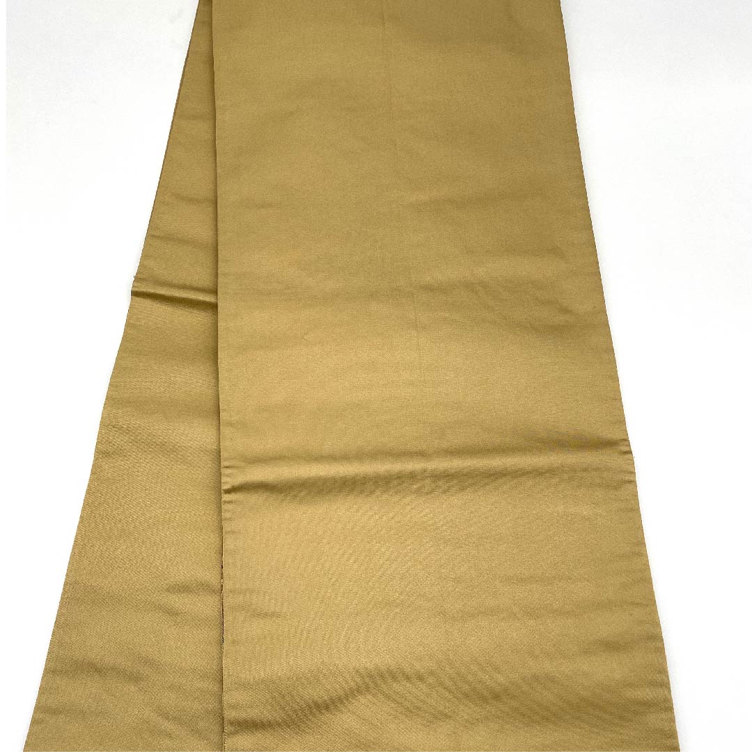 袋帯 山吹鼠色(やまぶきねずいろ) 白綾苑大庭 花柄 帯丈428cm 正絹 Sランク 六通 フォーマル 茶系 1123009472314