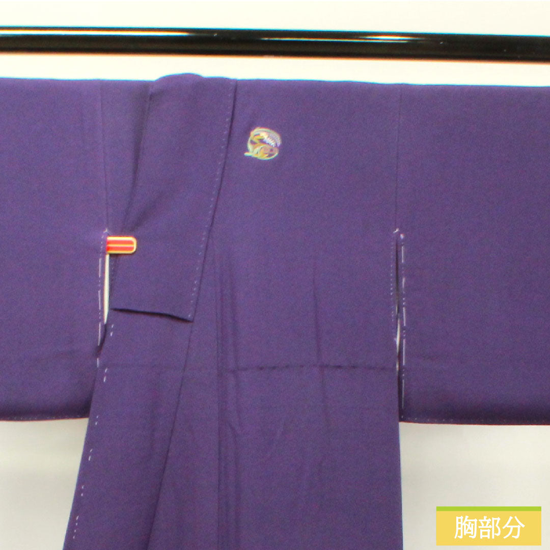 Homongi, pure silk, lined, length 155.5cm, sleeve length 65.5cm, purple, embroidery, basting thread included, unused, S rank, purple, 1112003462320