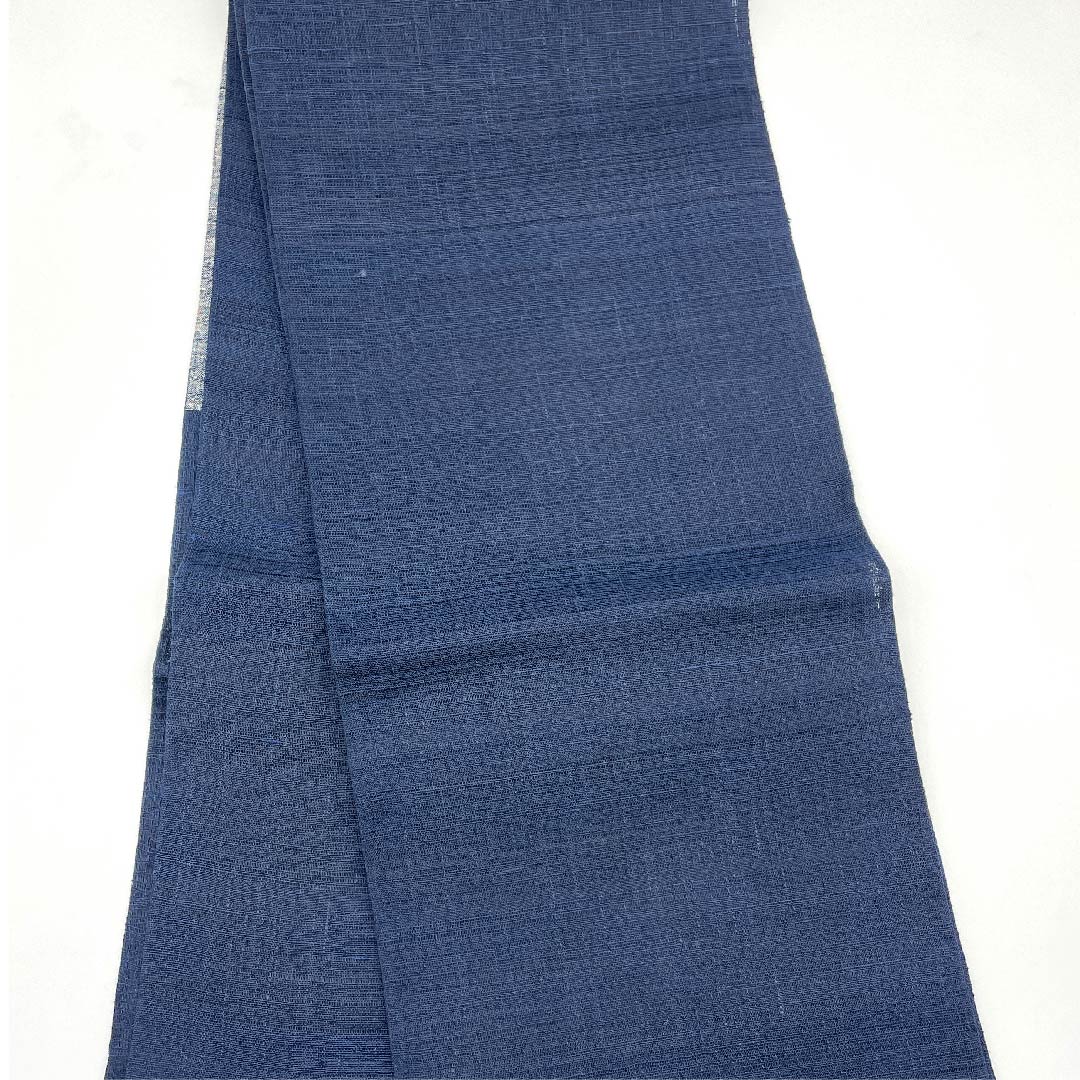 袋帯 夏帯 紺鉄色(こんてついろ) 抽象模様 夏物 帯丈440cm 正絹 Sランク ポイント柄 カジュアル 紺系 1123008522318