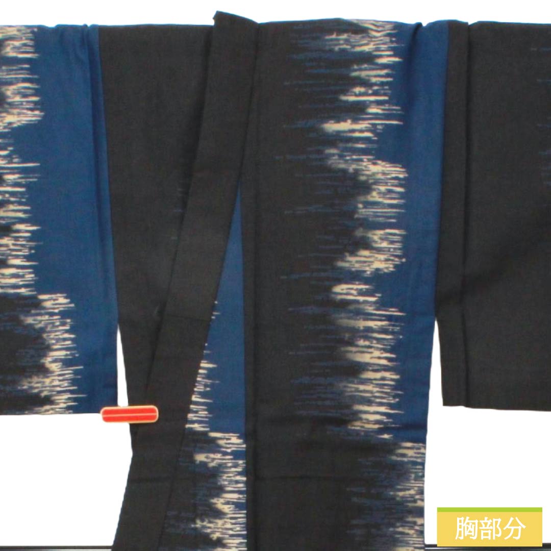 メンズ浴衣 木綿 Sランク 身丈152.5cm 裄丈71cm 鉄葡萄色(てつぶどういろ) 黒色(くろいろ) 抽象模様 単衣 マルチカラー 1138000972528