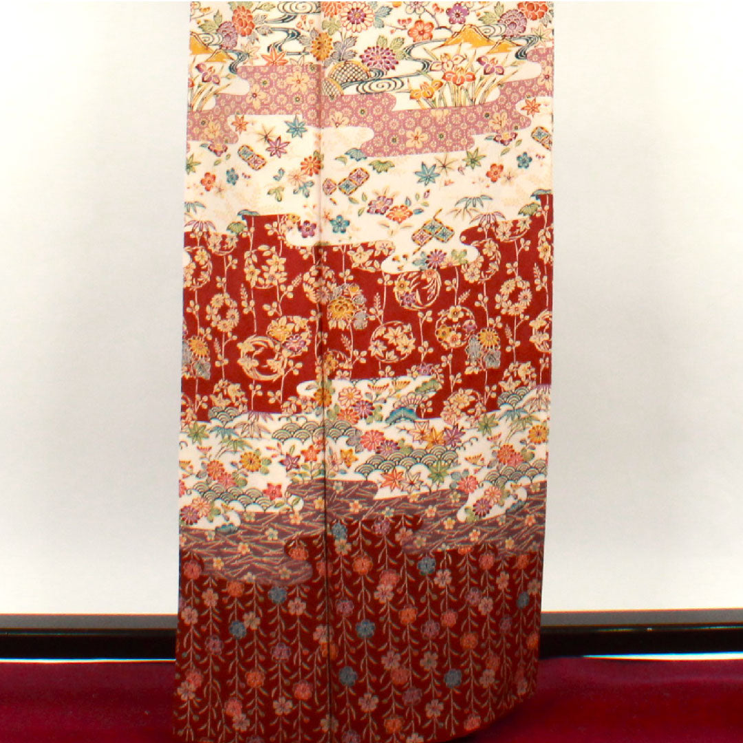 訪問着 袷 身丈163cm 裄丈64cm 薄桜色 京紅型 吉祥文様 正絹 Aランク ピンク系 1112001493413