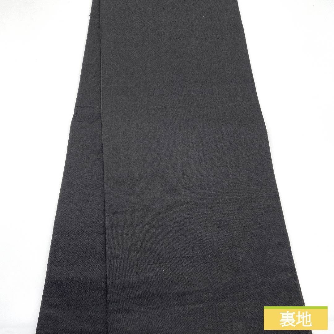 袋帯 正絹 黒色(くろいろ) 華文 桜 梅 紅葉 帯丈416cm Sランク 六通 フォーマル 黒系 1123011752310