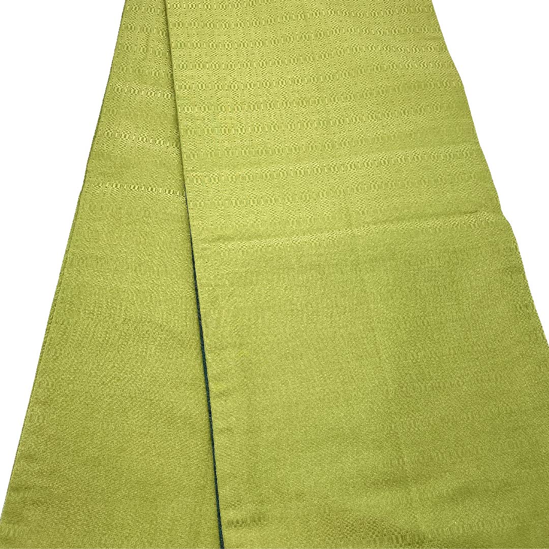 袋帯 松葉色(まつばいろ) 草花模様 染め帯 帯丈440cm 正絹 Bランク ポイント柄 セミフォーマル 緑系 1123005534319
