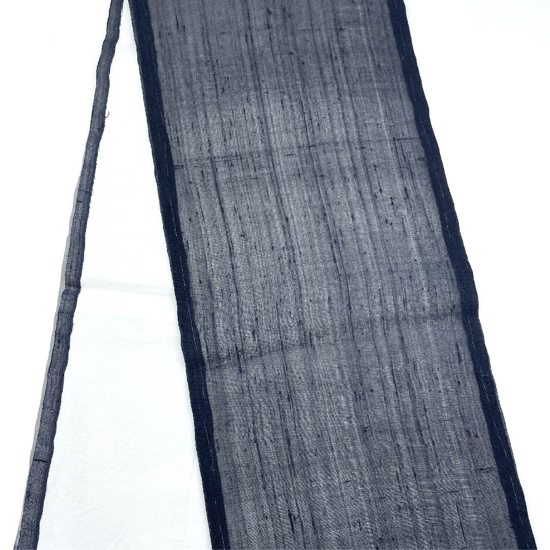 名古屋帯 鋼色 夏帯 紗 絞り 抽象模様 絞り 帯丈370cm 正絹 Aランク ポイント柄 カジュアル グラデーション系 1124004493399 開き仕立て