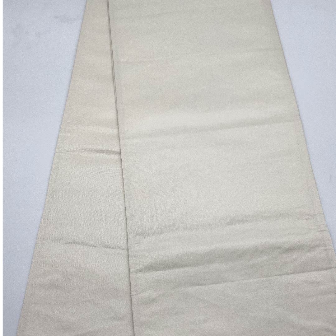 袋帯 薄卵色(うすたまごいろ) 刺繍 桜 波 露芝 帯丈450cm 正絹 Sランク 六通 フォーマル クリーム系 1123008152315