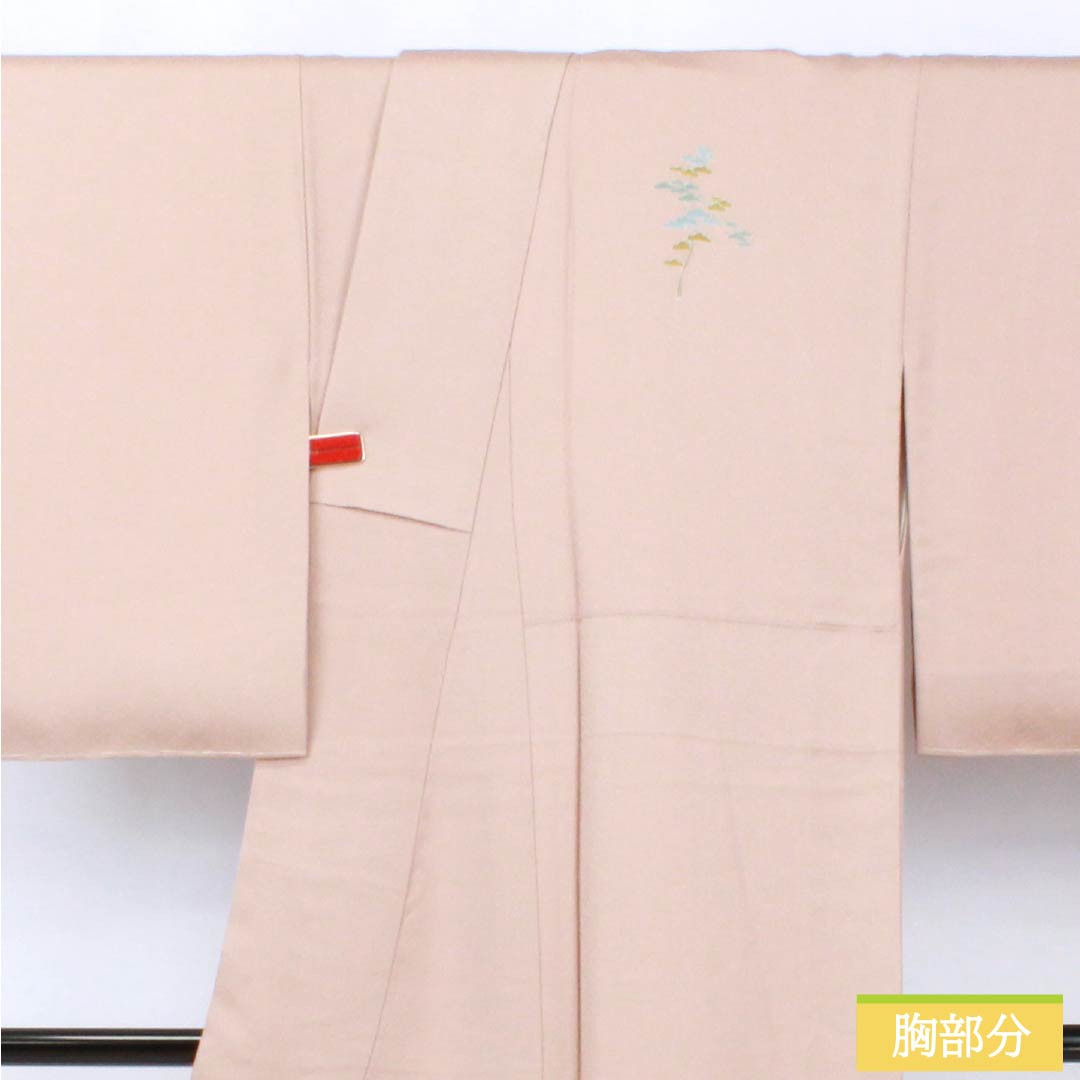 Visiting Kimono, Pure Silk, S Rank, Lined, Length 155.5cm, Sleeve Length 64.5cm, Naniwa Nezuiro (Naniwa Nezu-iro) Design, Kyoto Yuzen, Tsukesage, Child Design, Flowing Water Design, with Basting Thread, Pink, Product Number: 1112006612313