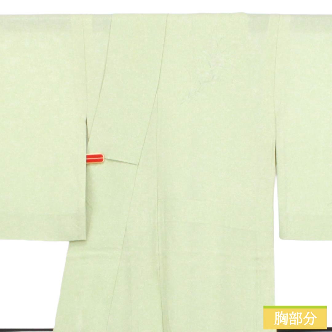 夏物 正絹 付下げ Aランク 身丈163.5cm 裄丈65.5cm 龍泉青瓷釉色(ロンチュエンチンツーユースーいろ) 京友禅 タタキ染 草花 絽 緑系 1132005073419
