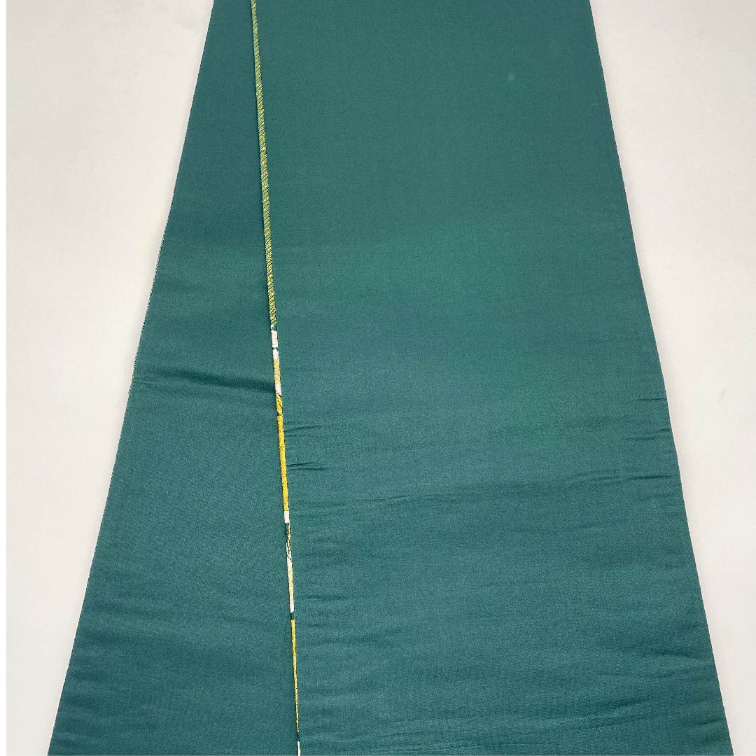 袋帯 琉璃色(リューリースーいろ 桜 市松 帯丈456cm 正絹 Aランク 六通 フォーマル 金系 1123007153421