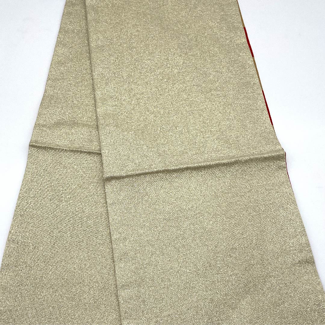 袋帯 金色 振袖用 市松 帯丈432cm 正絹 Aランク 六通 フォーマル 金系 1123006273321