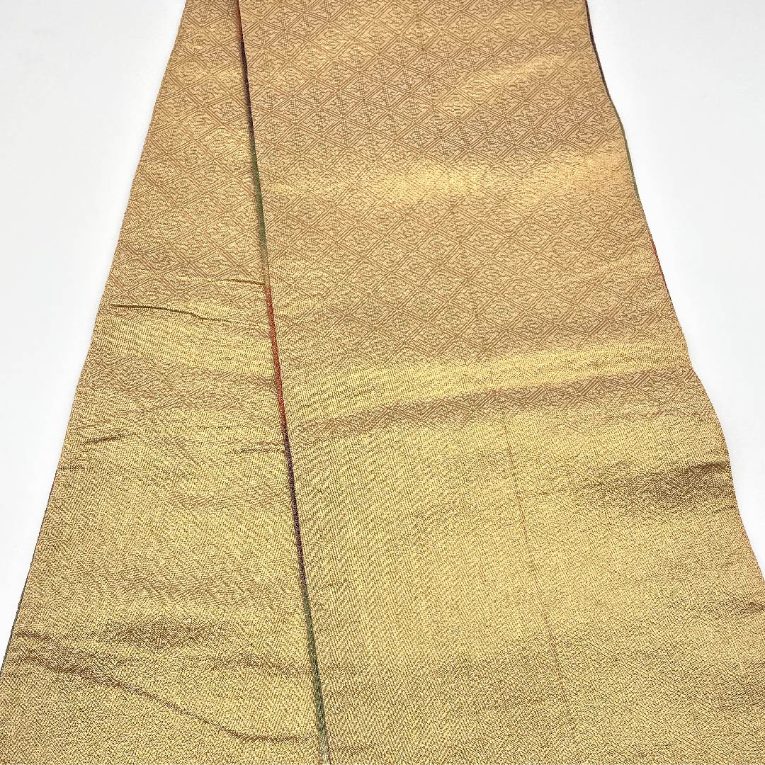 袋帯 横段 文字柄 帯丈428cm 正絹 Aランク ポイント柄 フォーマル グラデーション系 1123005513399