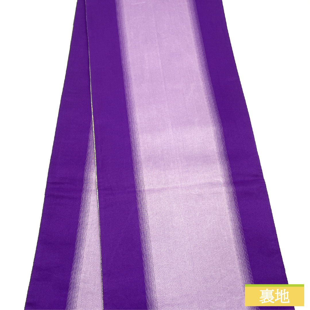 袋帯 正絹 Sランク リバーシブル 西陣織 桜 縞 帯丈464cm 六通 フォーマル グラデーション系 1123017262499