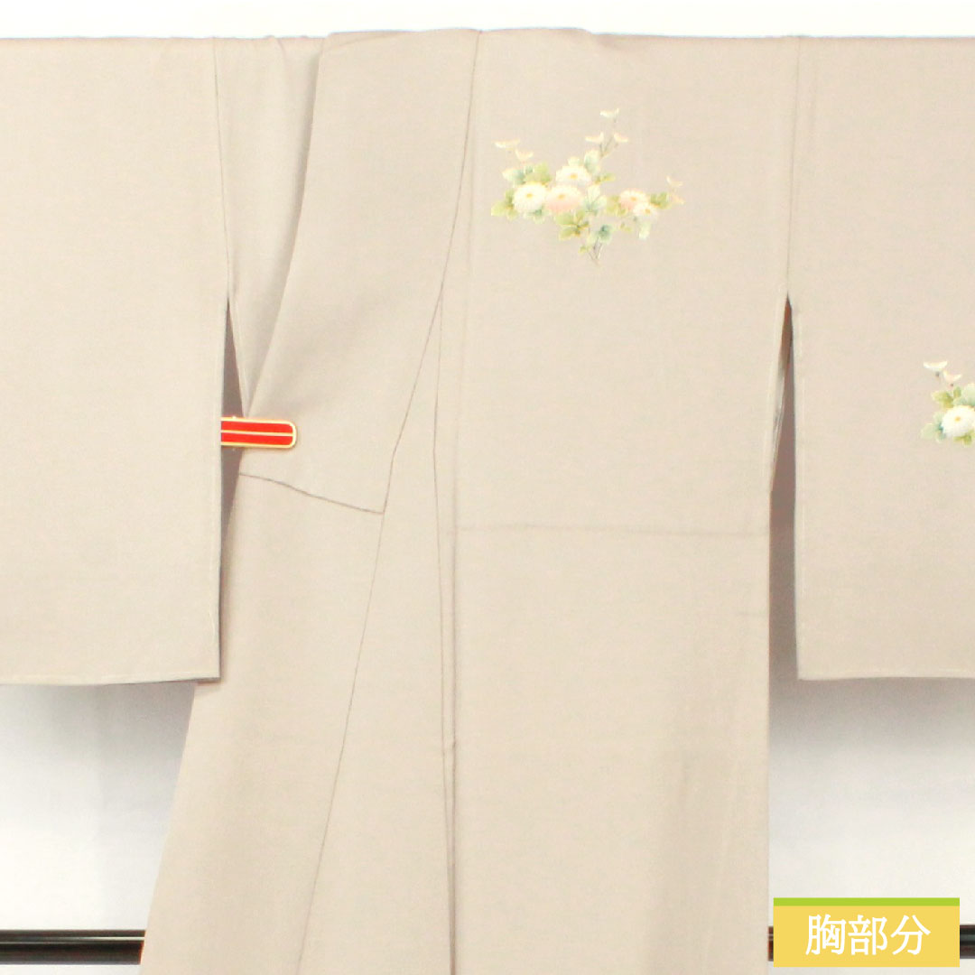 訪問着 正絹 袷 身丈165cm 裄丈66.5cm 小町鼠色(こまちねずいろ) 京友禅 花車 古典柄 しつけ糸付き 未使用品 Sランク グレー系 1112005832522