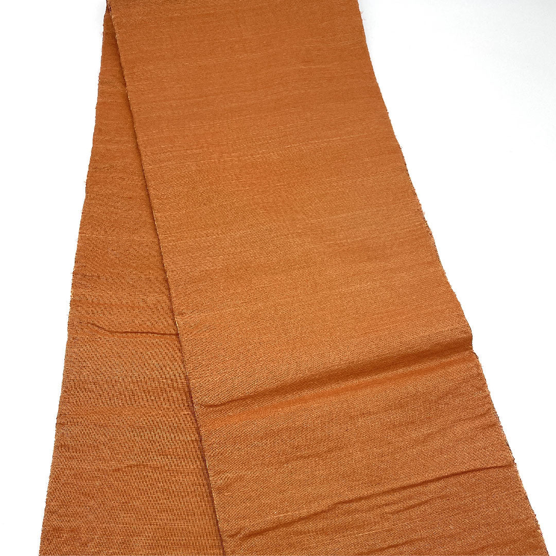 袋帯 胡桃色(くるみいろ) 煉瓦色(れんがいろ) 抽象模様 帯丈458cm 正絹 Aランク ポイント柄 カジュアル 茶系 1123005033414