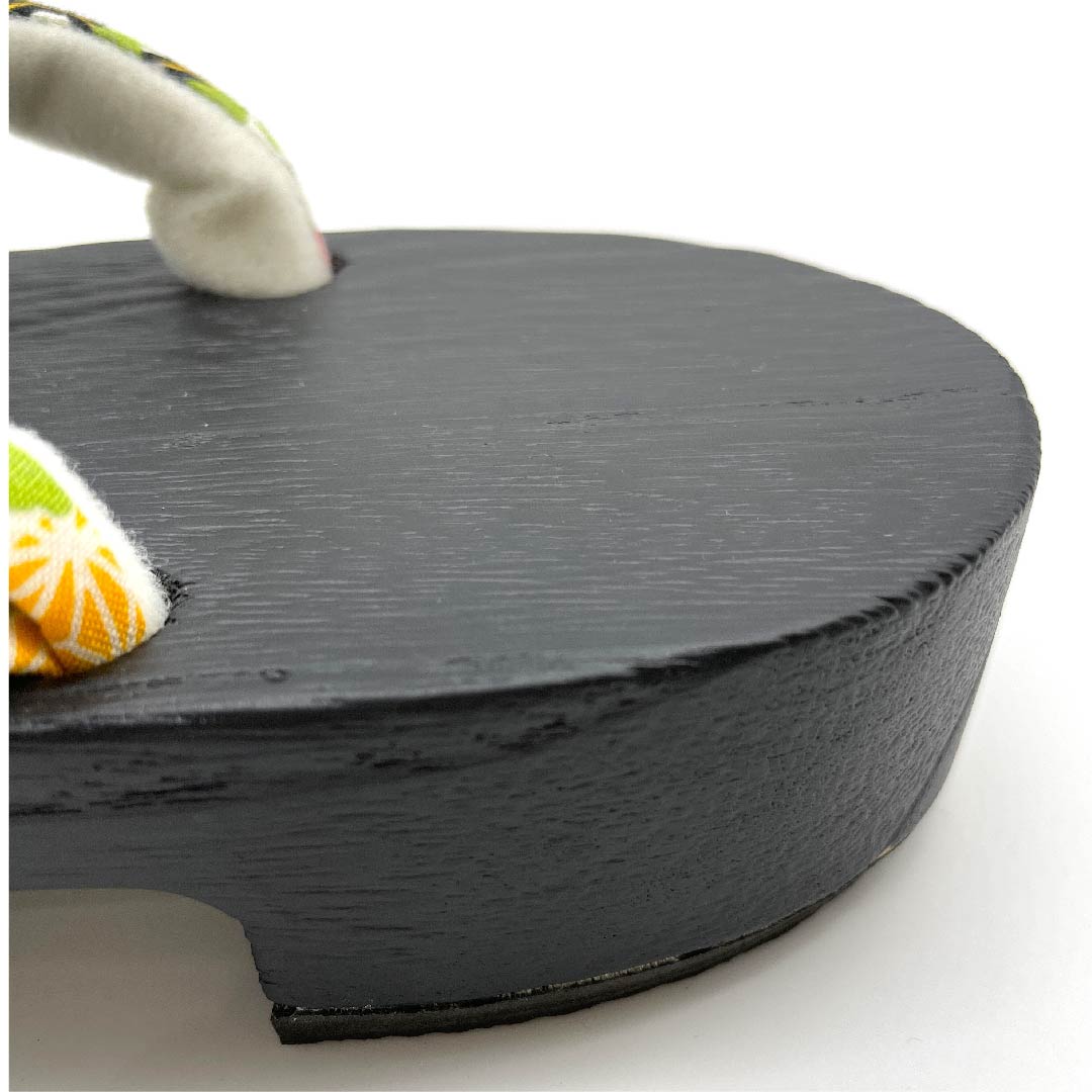 (新品未使用品)下駄 菊 桜 梅 麻の葉 亀甲 XLサイズ 黒系 NEWランク 1122001031510