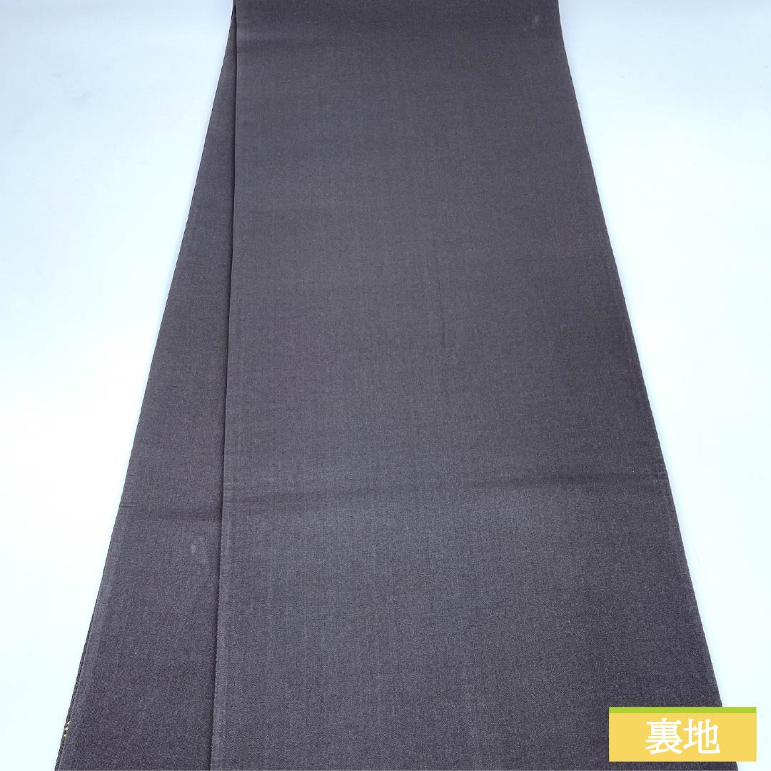 袋帯 正絹 涅色(くりいろ) 花模様 帯丈444cm Sランク 全通 カジュアル 茶系 1123013202314