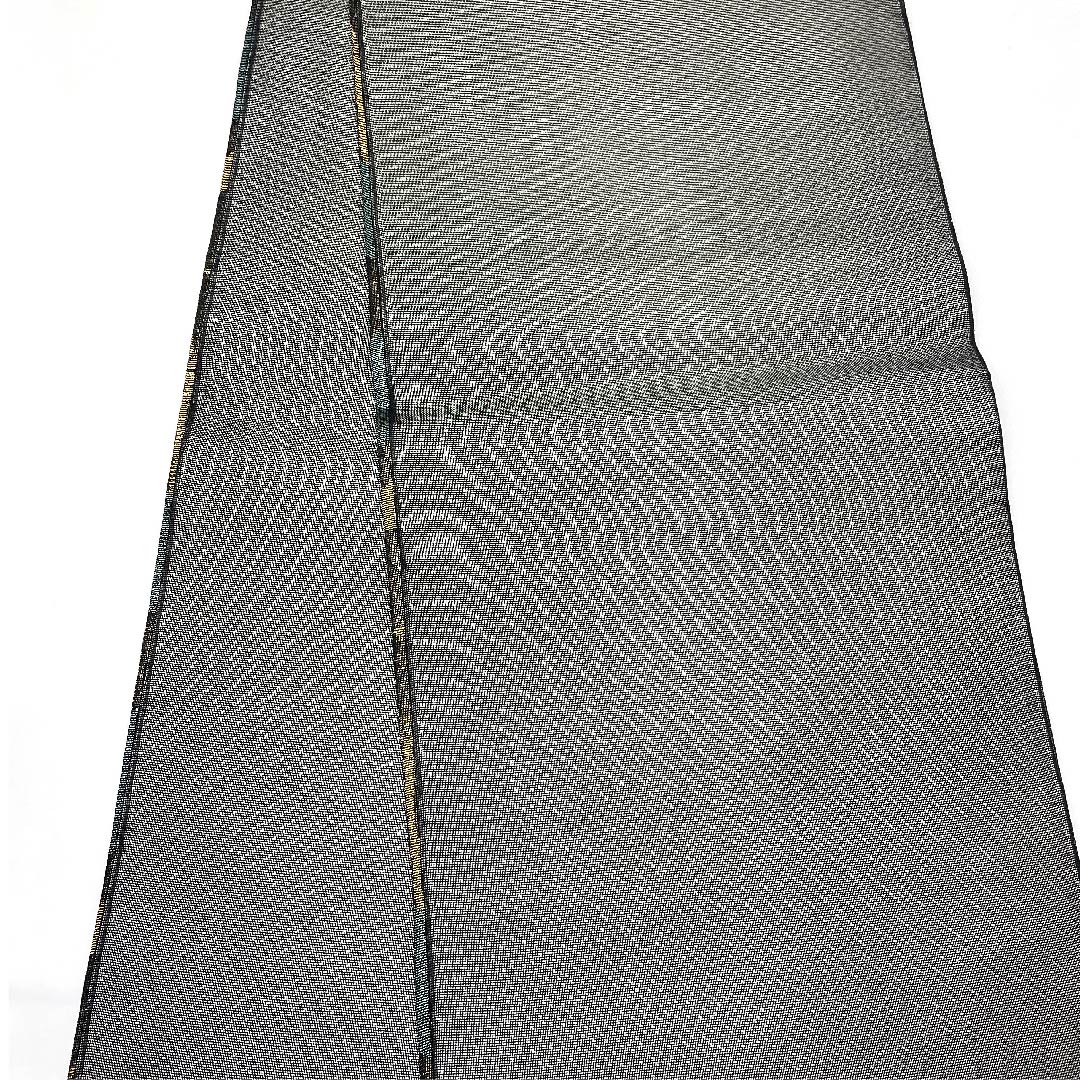 袋帯 黒鼠色(くろねずいろ) 夏帯 花模様 帯丈422cm 正絹 Aランク 全通 フォーマル 黒系 1123007323310