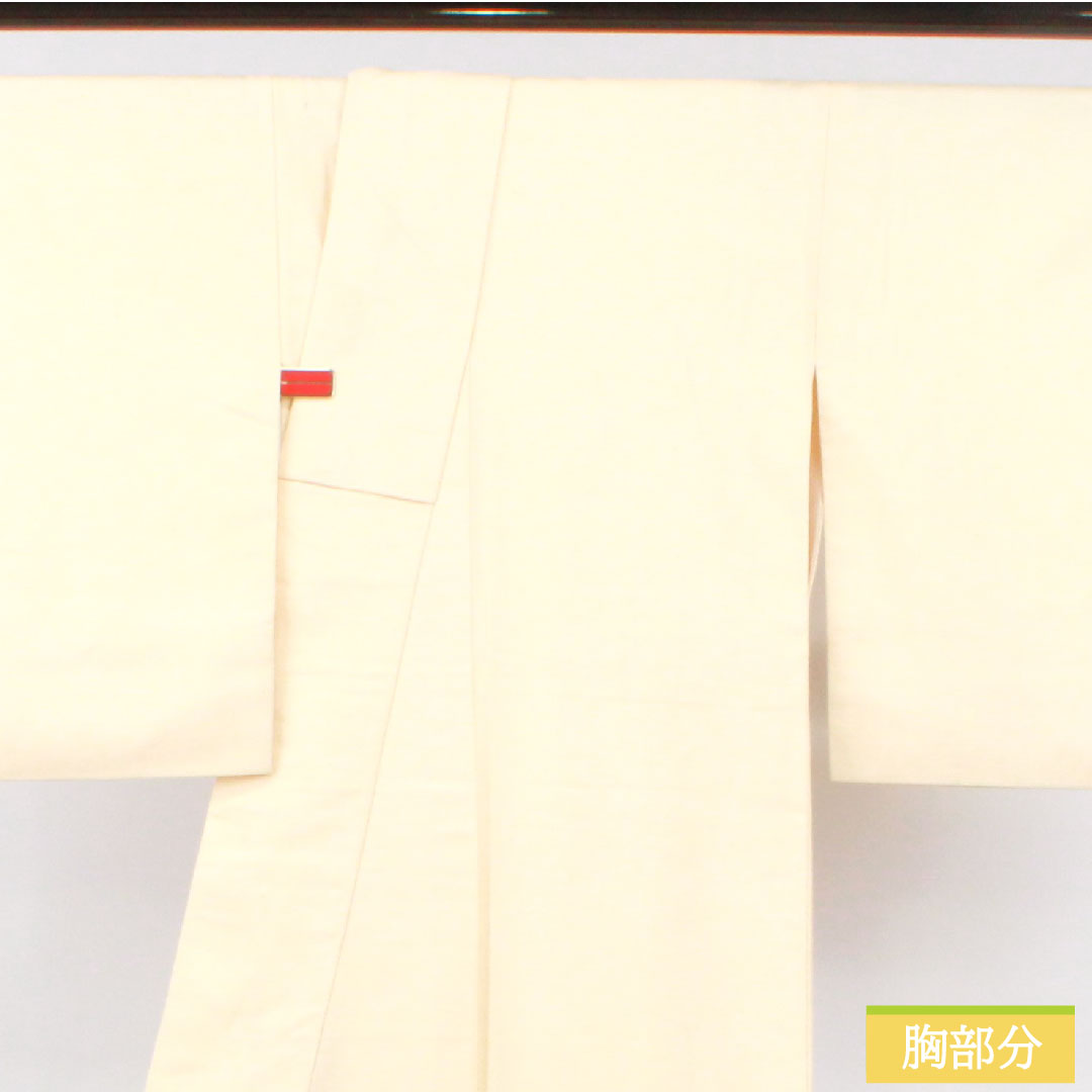 彩色留袖、纯丝、长度 159.5 厘米、袖长 65.5 厘米、里料、Neriiro(Neri-iro)、春亚纺、手绘友禅、富士山、A 级、奶油色、1111001323315