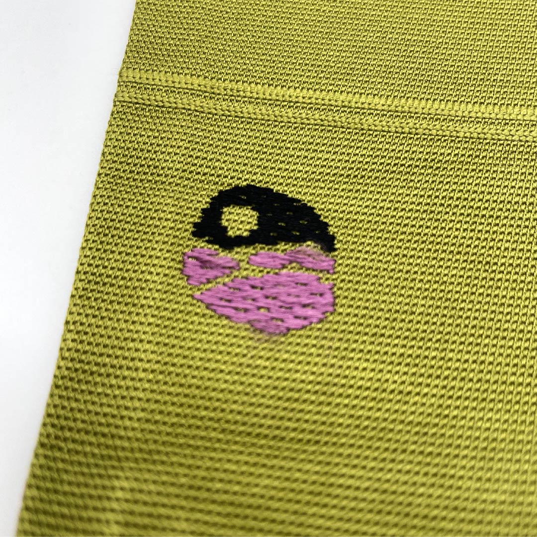 (未仕立)半幅帯 ポリエステル 朽葉色(くちばいろ) 朱殷色(しゅあんいろ) 無地 帯丈382cm 緑系 Sランク 1125001132319