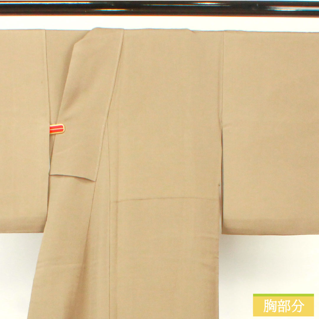 彩色留袖、纯丝、长度161厘米、袖长66厘米、衬里、壁灰色、京加贺友禅、暗襟、山水纹、三个徽章、常春藤、A级、棕色、1111001403414