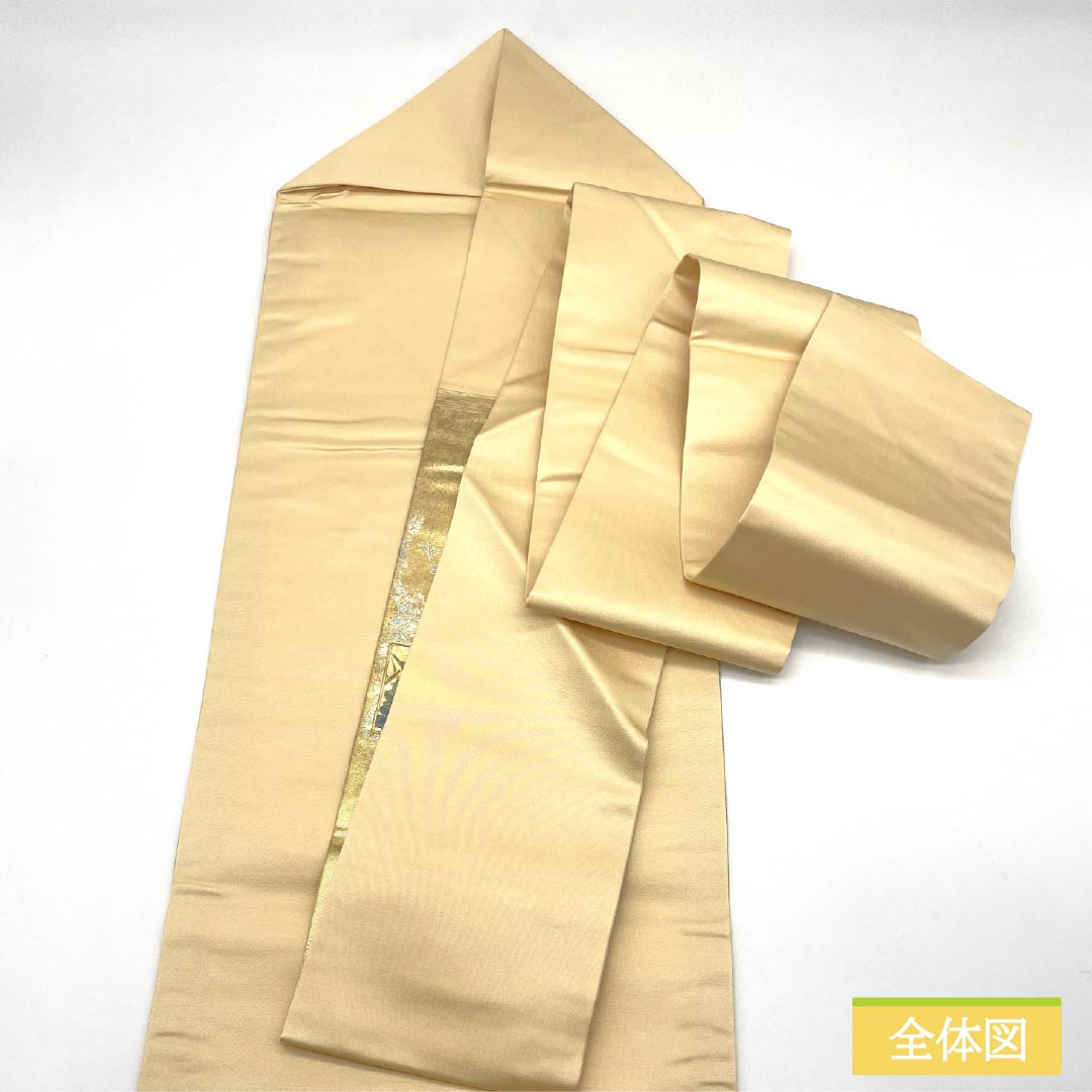 名古屋帯 刺繍 菊 桜 梅 帯丈360cm 正絹 Sランク ポイント柄 セミフォーマル 金系 1124008532321 名古屋仕立て