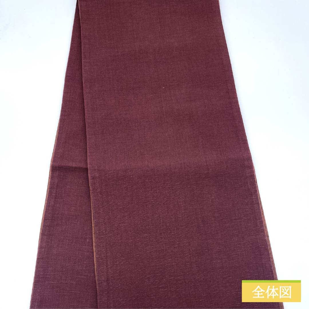 名古屋帯 焦色(こがれいろ) 紬地 京袋帯 切嵌め 帯丈342cm 正絹 Aランク ポイント柄 カジュアル 茶系 1124006633314 開き仕立て