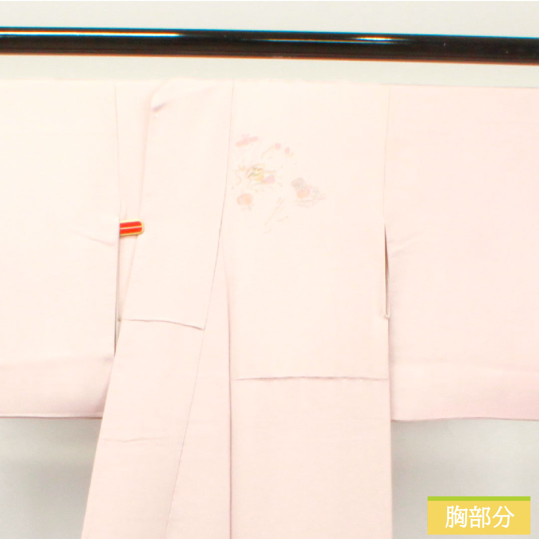 訪問着 正絹 袷 身丈160cm 裄丈62.5cm 退紅色 蘇州刺繡 汕頭刺繡 宝尽くし Sランク ピンク系 1112003422413