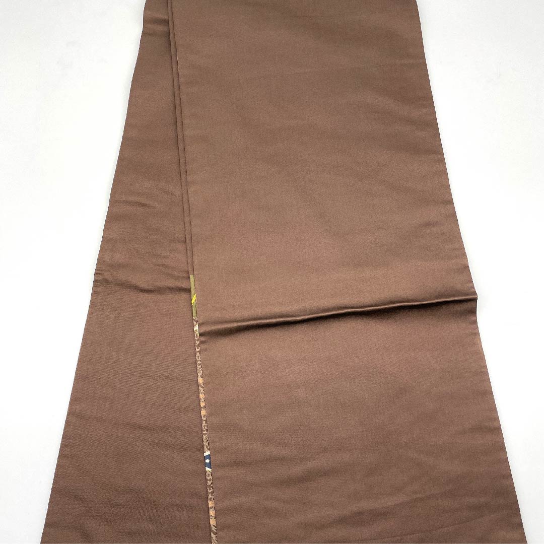 袋帯 鳶色(とびいろ) 松竹梅 桜 白綾苑大庭 帯丈432cm 正絹 Aランク 六通 フォーマル 茶系 1123006153314