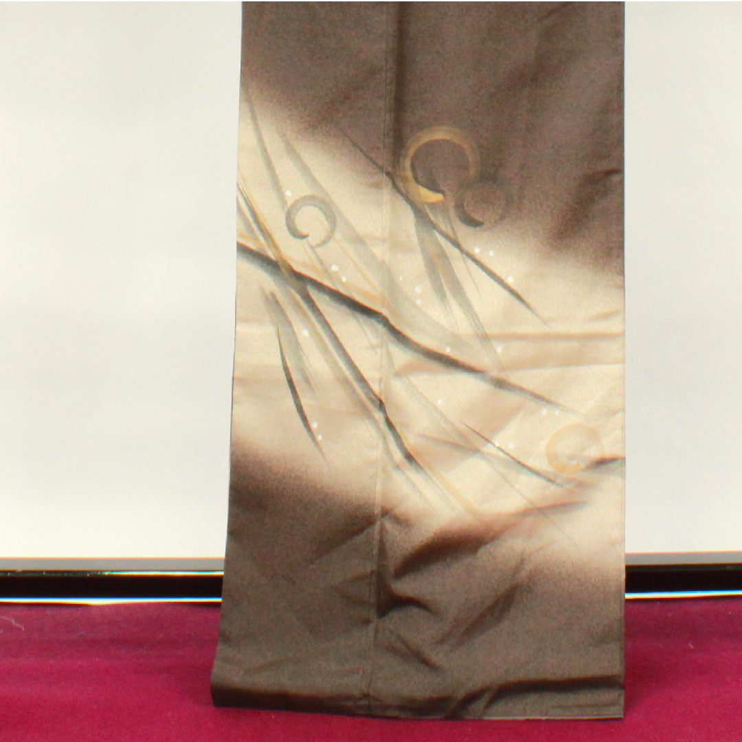 訪問着 袷 身丈167cm 裄丈64cm 消炭色 作家物 円相 正絹 Aランク 茶系 1112002473514