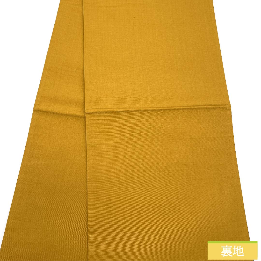 袋帯 山吹鼠色(やまぶきねずいろ) 瓢箪 梅 紬地 帯丈444cm 正絹 Aランク ポイント柄 カジュアル ベージュ系 1123011113325