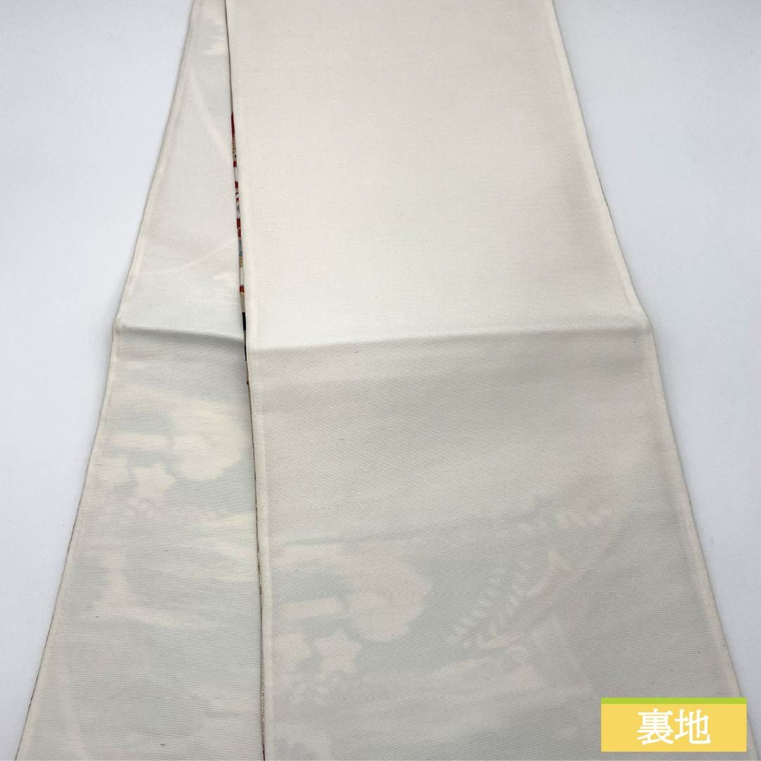 袋帯 正絹 亀甲 振袖用 吉祥文様 桐 帯丈420cm Aランク 六通 フォーマル 金系 1123014203321