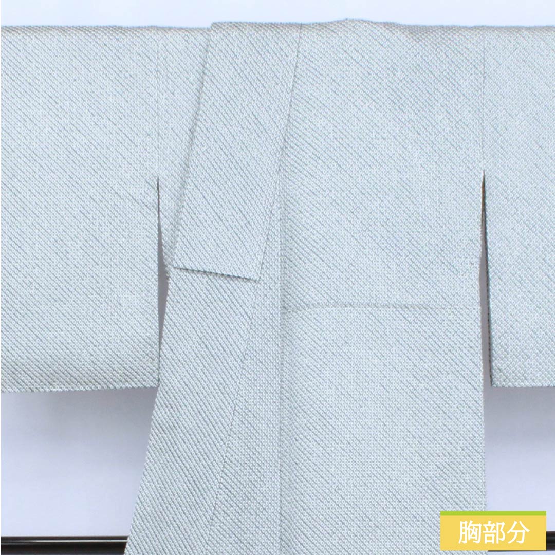 小紋 正絹 Sランク 身丈170cm 裄丈68cm 袷 錆浅葱色(さびあさぎいろ) 絞り 四ツ巻 パールトーン加工 しつけ糸付き 青系 1115006572617