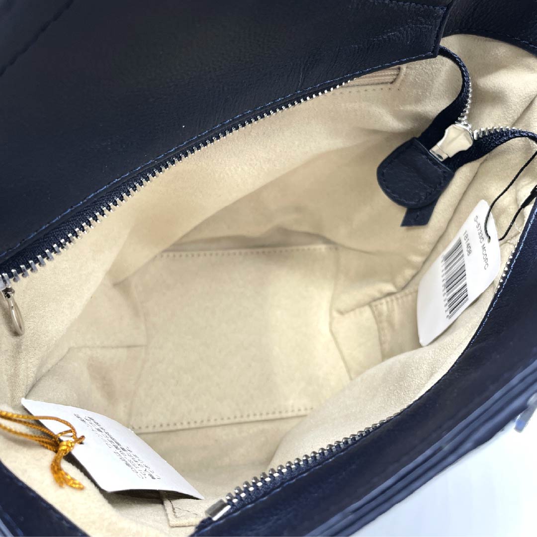 (新古品) 洋装バッグ パイソン Aランク 新古品 クロコダイル パッチワーク 紺系 119700024318