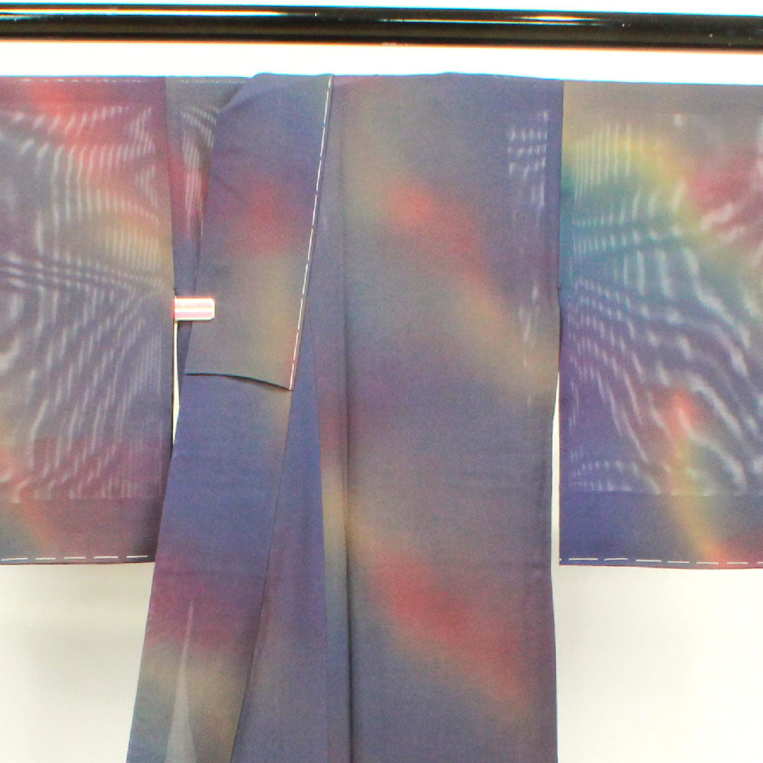 夏物 正絹 色無地 身丈158cm 裄丈64.5cm ボカシ模様 しつけ糸付き 未使用品 絽 Sランク グラデーション系 1132000632399