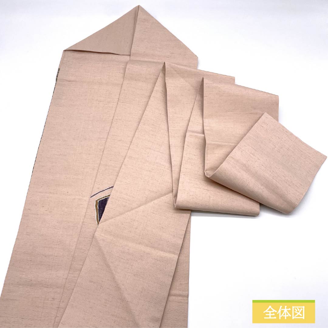 名古屋帯 乙女色(おとめいろ) 染め帯 紬地 抽象花 帯丈380cm 正絹 Sランク ポイント柄 カジュアル ピンク系 1124007812413 名古屋仕立て