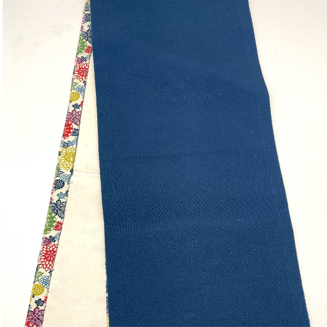 名古屋帯 乳白色色 京紅型 菊 紅葉 帯丈357cm 正絹 Sランク 全通 カジュアル 白系 1124004842311 開き仕立て