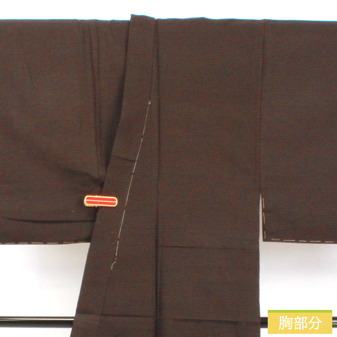 男物 正絹 Aランク 身丈138.5cm 裄丈67.5cm 石板色(せきばんいろ) 蚊絣 しつけ糸付き 袷 紫系 1119001673320