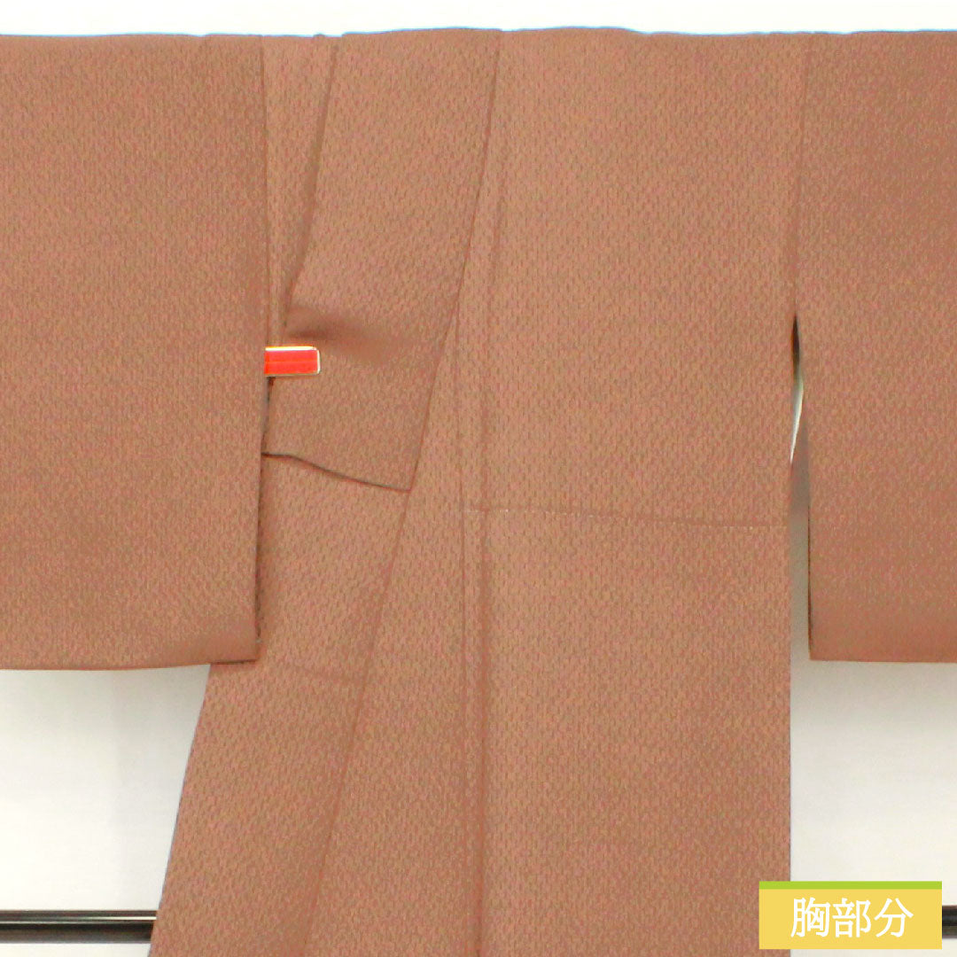 小紋 正絹 身丈167cm 裄丈65.5cm 袷 鼯鼠色(むささびいろ) 幾何学模様 Aランク 茶系 1115004733514