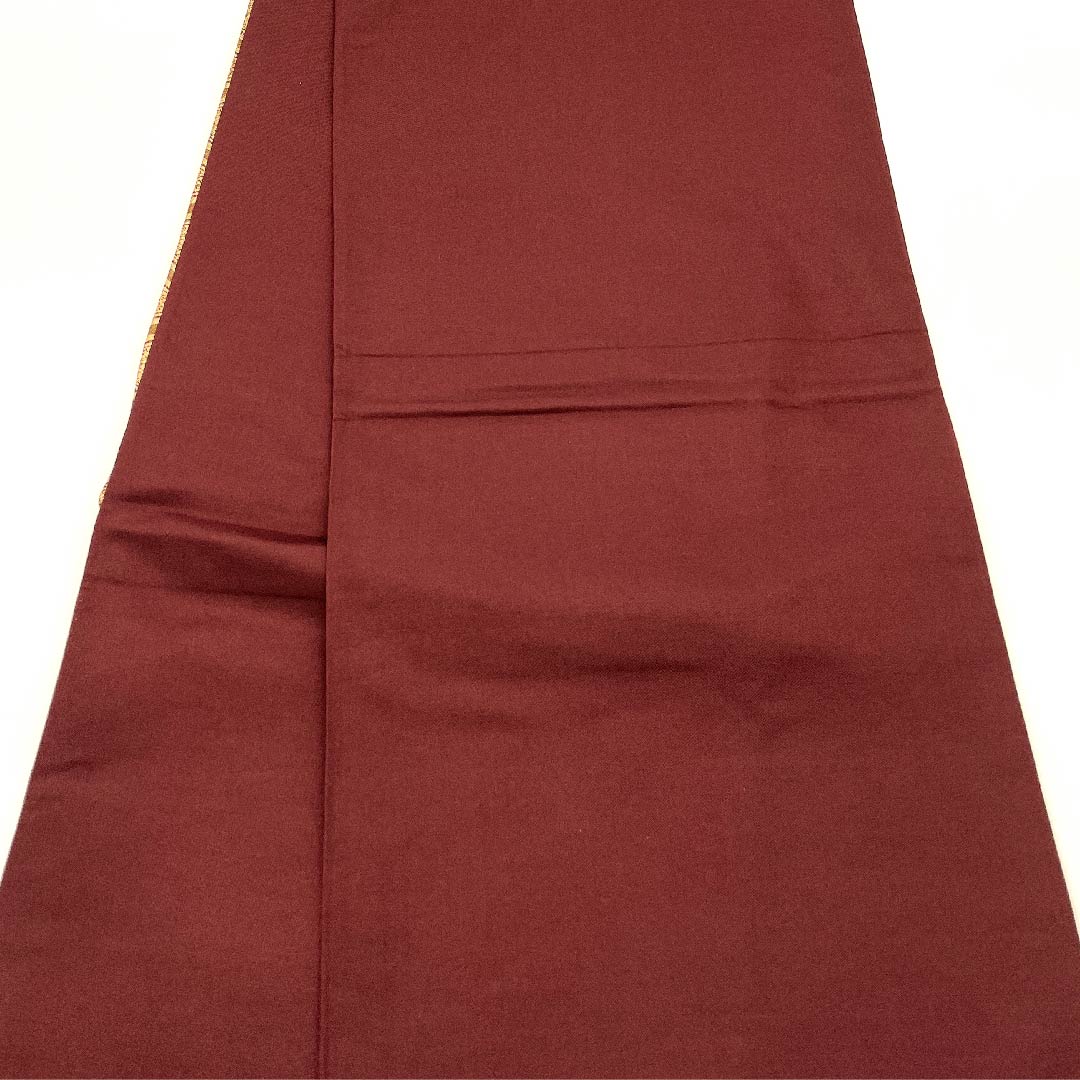 (未仕立)袋帯 栗色(くりいろ) 菱形 華文 帯丈430cm 正絹 Sランク 六通 フォーマル 茶系 1123003092314