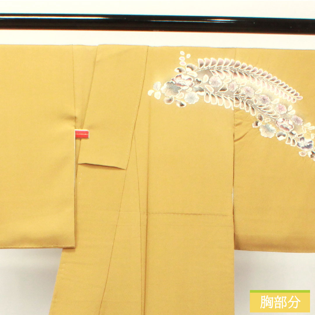 訪問着 正絹 袷 身丈157.5cm 裄丈63.5cm 楊梅色 辻ヶ花 Sランク ベージュ系 1112003512325