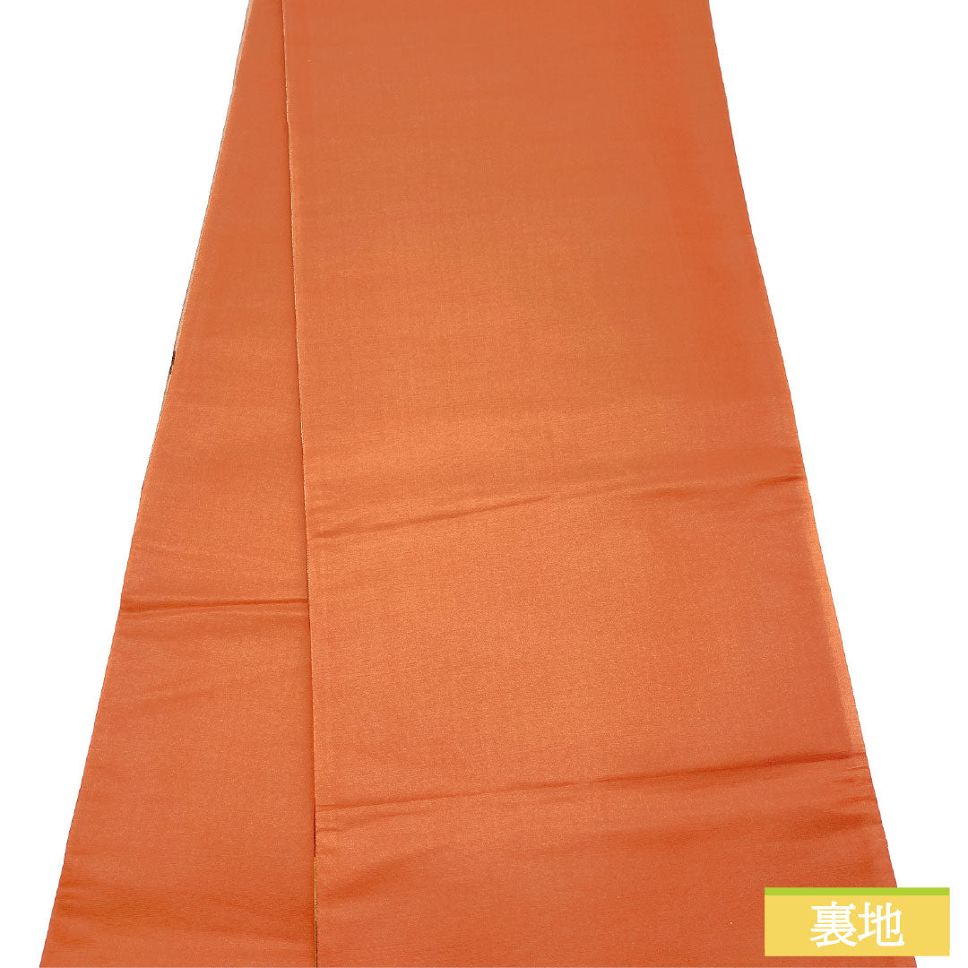 Fukuro Obi (sash), pure silk, S-rank, faded crimson (arasomeiro) color, Nishijin-ori (woven fabric), abstract pattern, length 436cm, six-fold, casual, purple, 1123016842320