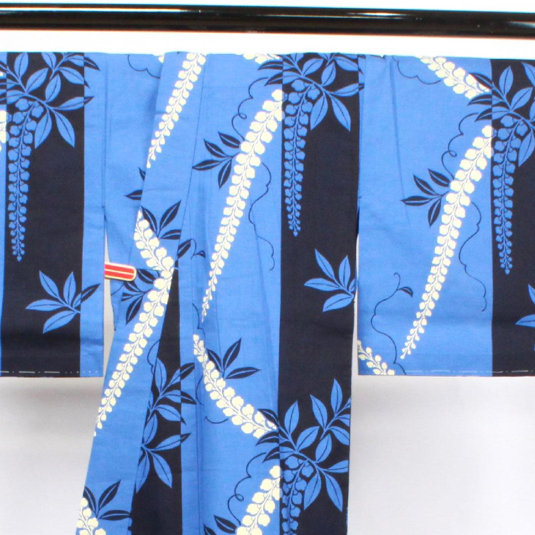 浴衣 しつけ糸付き 未使用品 鈴蘭 木綿 Sランク 単衣 身丈158.5cm 裄丈65cm グラデーション系 1118002912399