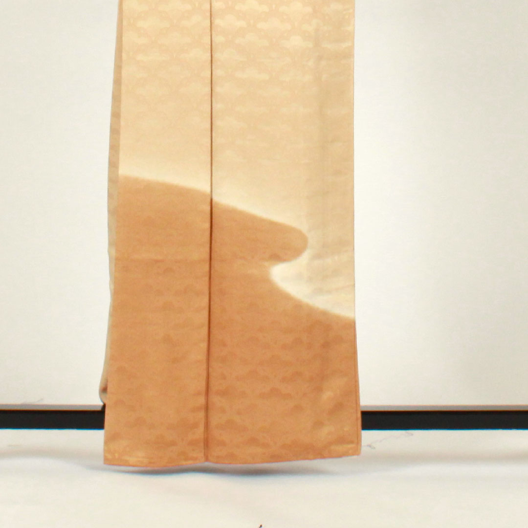 色無地 梅 木瓜 身丈162.5cm 裄丈63.5cm 袷 正絹 Aランク 黄系 1114000393423