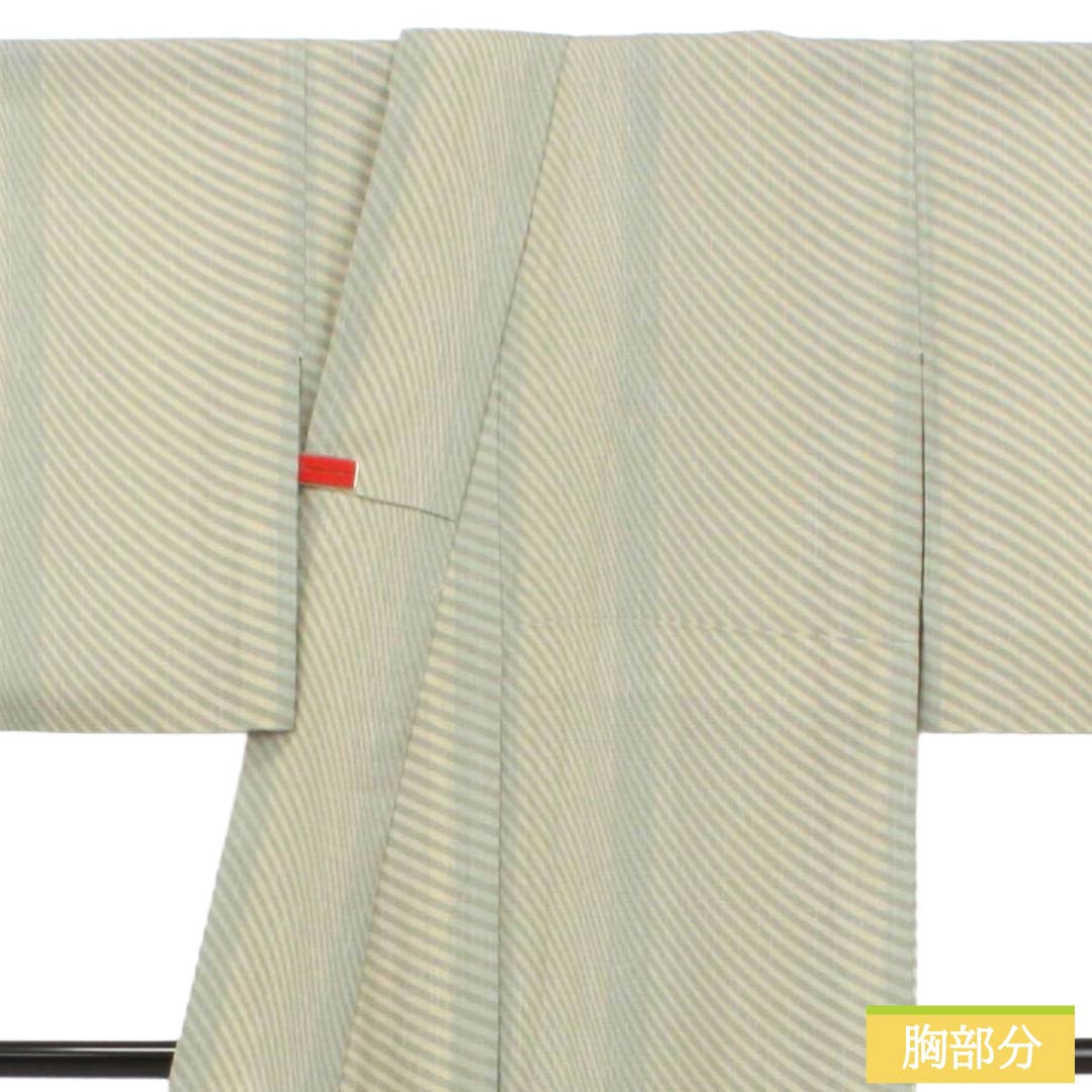 夏物 ポリエステル 小紋 Sランク 身丈163cm 裄丈64.5cm 抽象模様 洗える着物 絽 マルチカラー 1132003262428