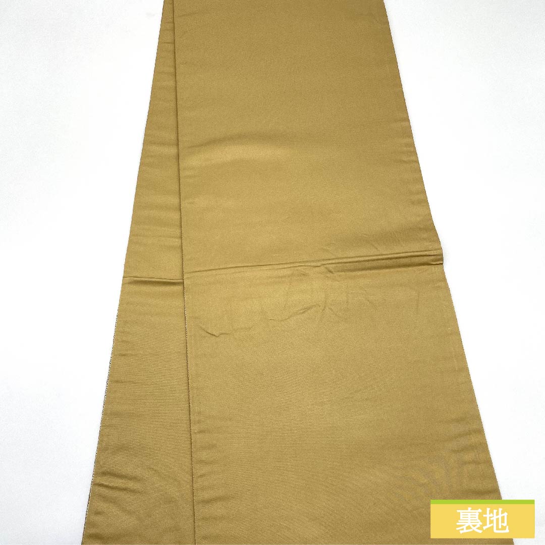 袋帯 正絹 牙黄色(げおういろ) 於利部寿名宝 慶匠金彩螺鈿 意匠箔金彩螺鈿 作家物 帯丈440cm Sランク 六通 フォーマル ベージュ系 1123011682325