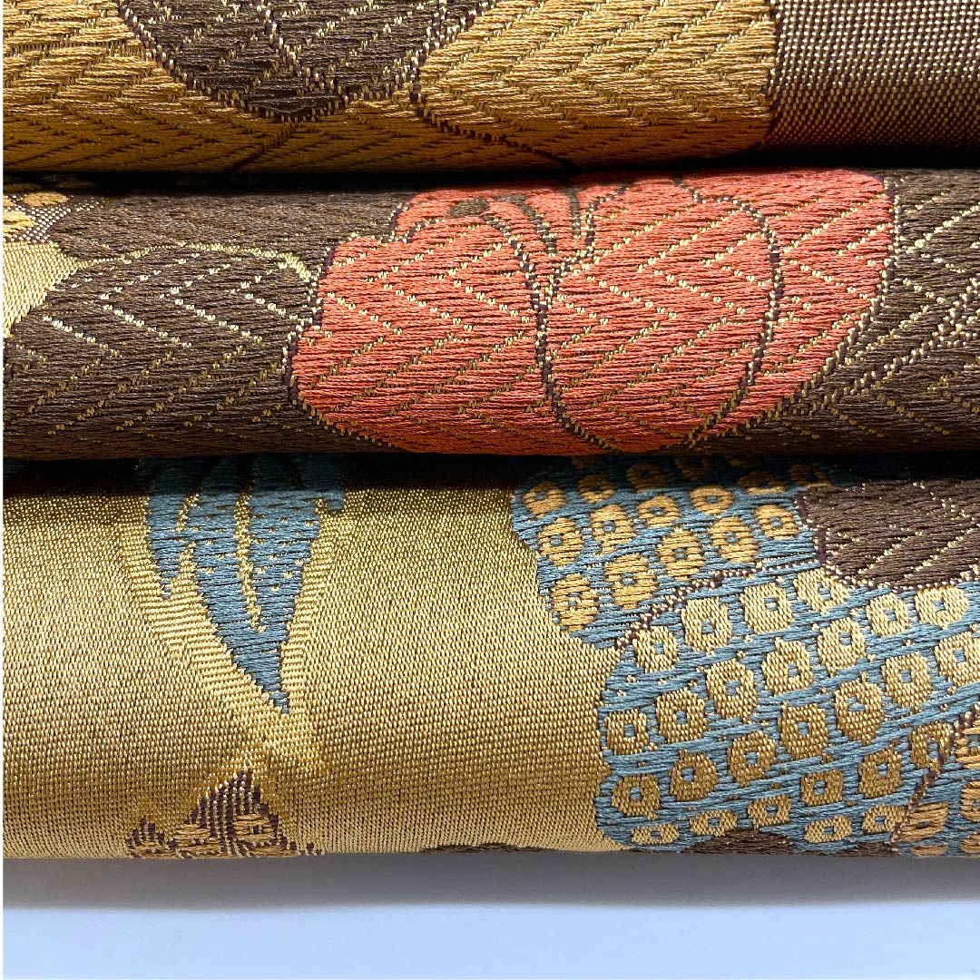 名古屋帯 京袋帯 煙草色 草花模様 帯丈362cm ポリ Sランク 六通 セミフォーマル 茶系 1124003292314 開き仕立て