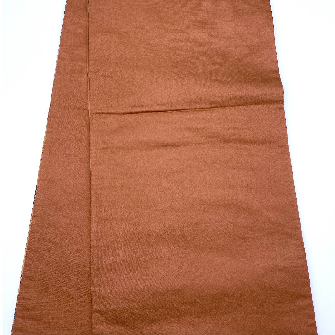 袋帯 弁柄色(べんがらいろ) 白綾苑大庭 藤 七宝 小菊 帯丈430cm 正絹 Sランク 六通 セミフォーマル グラデーション系 1123008662399