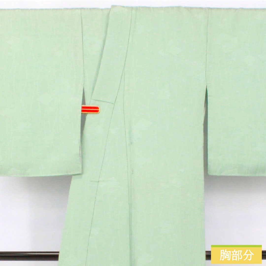 Plain color, pure silk, length 154cm, sleeve length 62cm, light blue, silk, lined, A rank, green, 1114002093219